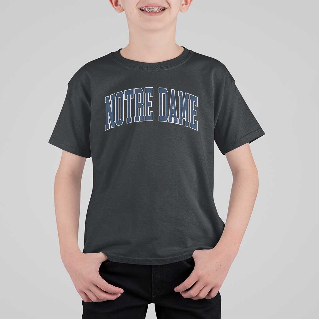 Classic Notre Dame Indiana T Shirt For Kid Vintage Retro Throwback Design - Wonder Print Shop
