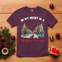 Funny Christmas T Shirt In My Heart Is A Xmas Tree Farm Retro Vintage Clothing - Wonder Print Shop