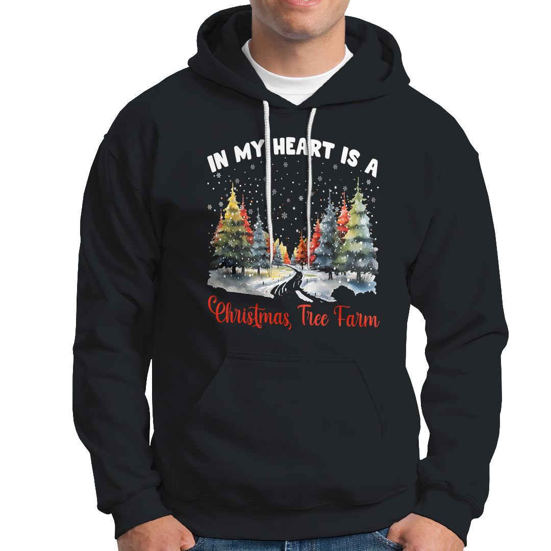 Funny Christmas Hoodie In My Heart Is A Xmas Tree Farm Retro Vintage Clothing - Wonder Print Shop