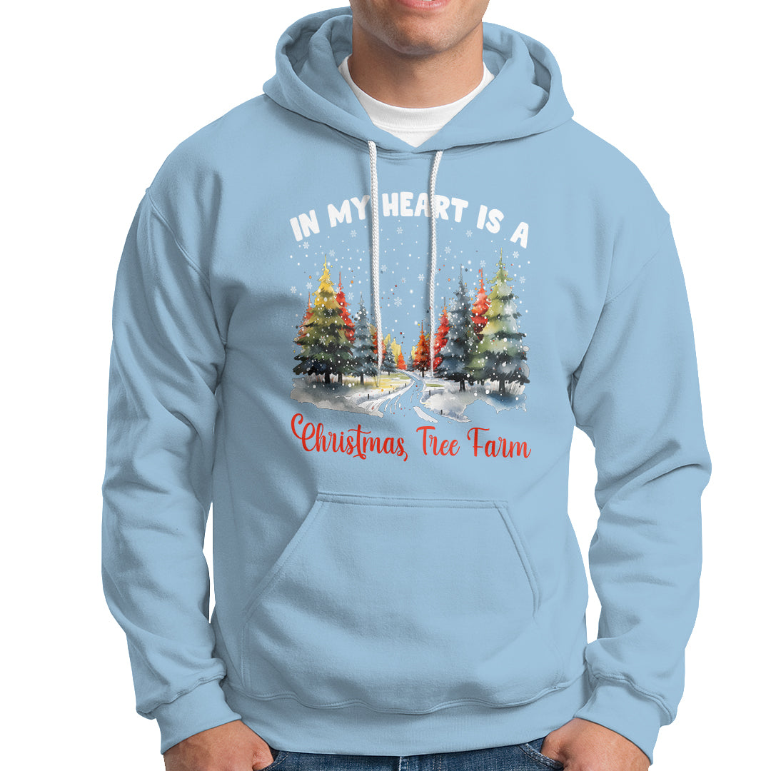 Funny Christmas Hoodie In My Heart Is A Xmas Tree Farm Retro Vintage Clothing - Wonder Print Shop