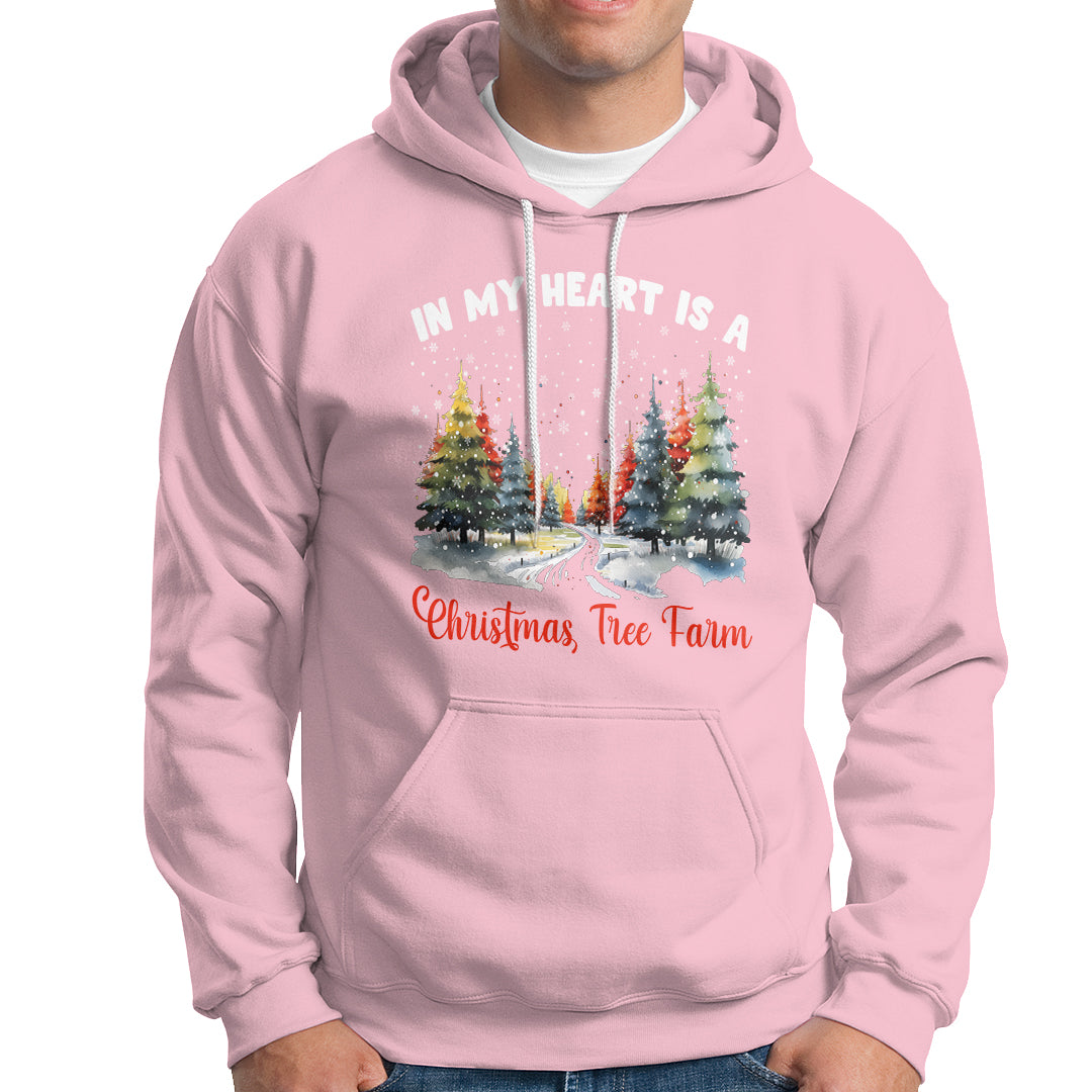 Funny Christmas Hoodie In My Heart Is A Xmas Tree Farm Retro Vintage Clothing - Wonder Print Shop