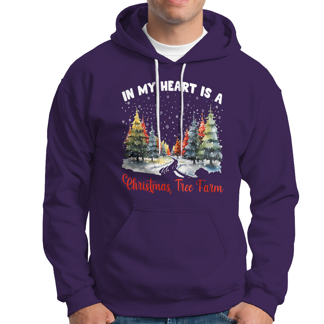 Funny Christmas Hoodie In My Heart Is A Xmas Tree Farm Retro Vintage Clothing - Wonder Print Shop