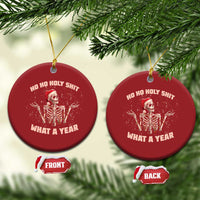 Skeleton Xmas Christmas Ornament Ho Ho Holy Shit What A Year Retro Funny - Wonder Print Shop