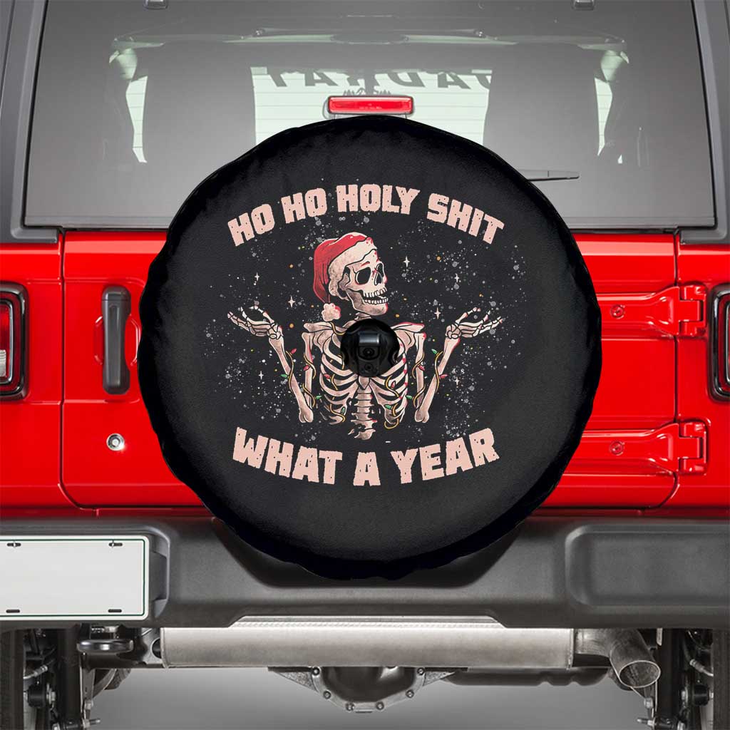 Skeleton Christmas Spare Tire Cover Ho Ho Holy Shit What A Year Retro Funny