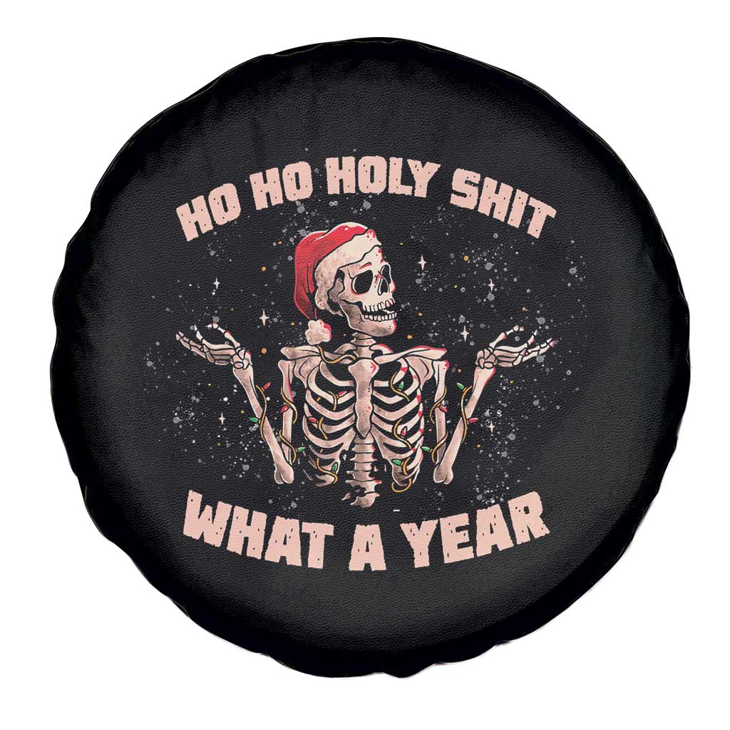 Skeleton Christmas Spare Tire Cover Ho Ho Holy Shit What A Year Retro Funny