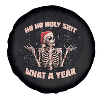 Skeleton Christmas Spare Tire Cover Ho Ho Holy Shit What A Year Retro Funny