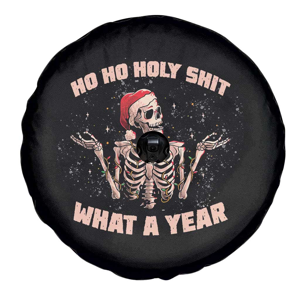 Skeleton Christmas Spare Tire Cover Ho Ho Holy Shit What A Year Retro Funny