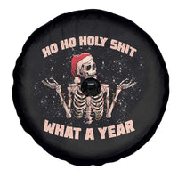 Skeleton Christmas Spare Tire Cover Ho Ho Holy Shit What A Year Retro Funny