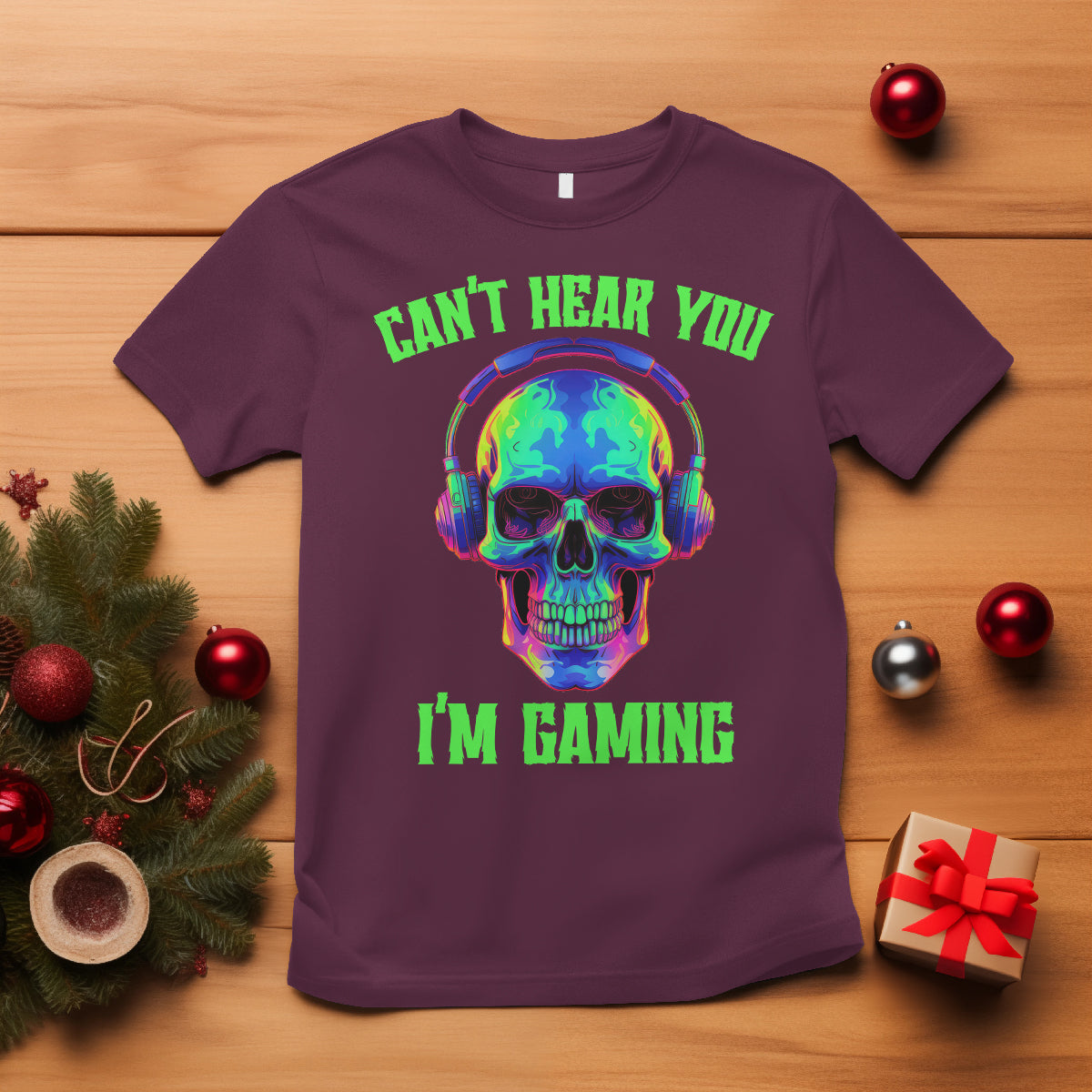 Skull Gamer T Shirt Can't Hear You I'm Gaming Funny Video Game Lover Player - Wonder Print Shop