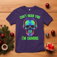Skull Gamer T Shirt Can't Hear You I'm Gaming Funny Video Game Lover Player - Wonder Print Shop