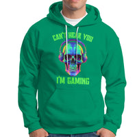 Skull Gamer Hoodie Can't Hear You I'm Gaming Funny Video Game Lover Player - Wonder Print Shop