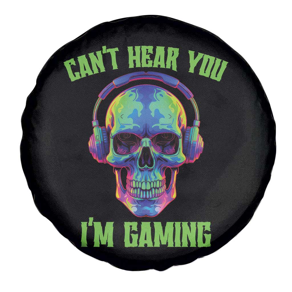 Skull Gamer Spare Tire Cover Can't Hear You I'm Gaming Funny Video Game Lover Player