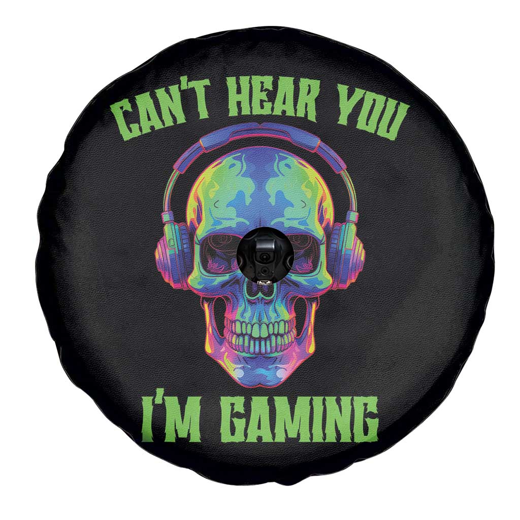 Skull Gamer Spare Tire Cover Can't Hear You I'm Gaming Funny Video Game Lover Player