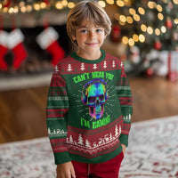 Skull Gamer Ugly Christmas Sweater Can't Hear You I'm Gaming Funny Video Game Lover Player - Wonder Print Shop