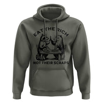 Funny Raccoon Possum Meme Hoodie Eat The Rich Not Their Scraps Sarcasm Retro Minimalist