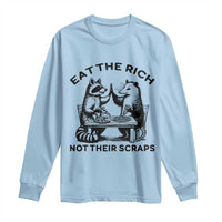 Funny Raccoon Possum Meme Long Sleeve Shirt Eat The Rich Not Their Scraps Sarcasm Retro Minimalist
