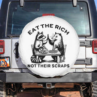 Funny Raccoon Possum Meme Spare Tire Cover Eat The Rich Not Their Scraps Sarcasm Retro Minimalist