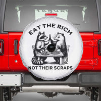 Funny Raccoon Possum Meme Spare Tire Cover Eat The Rich Not Their Scraps Sarcasm Retro Minimalist