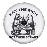 Funny Raccoon Possum Meme Spare Tire Cover Eat The Rich Not Their Scraps Sarcasm Retro Minimalist