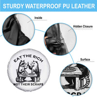 Funny Raccoon Possum Meme Spare Tire Cover Eat The Rich Not Their Scraps Sarcasm Retro Minimalist