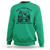 Funny Raccoon Possum Meme Sweatshirt Eat The Rich Not Their Scraps Sarcasm Retro Minimalist - Wonder Print Shop