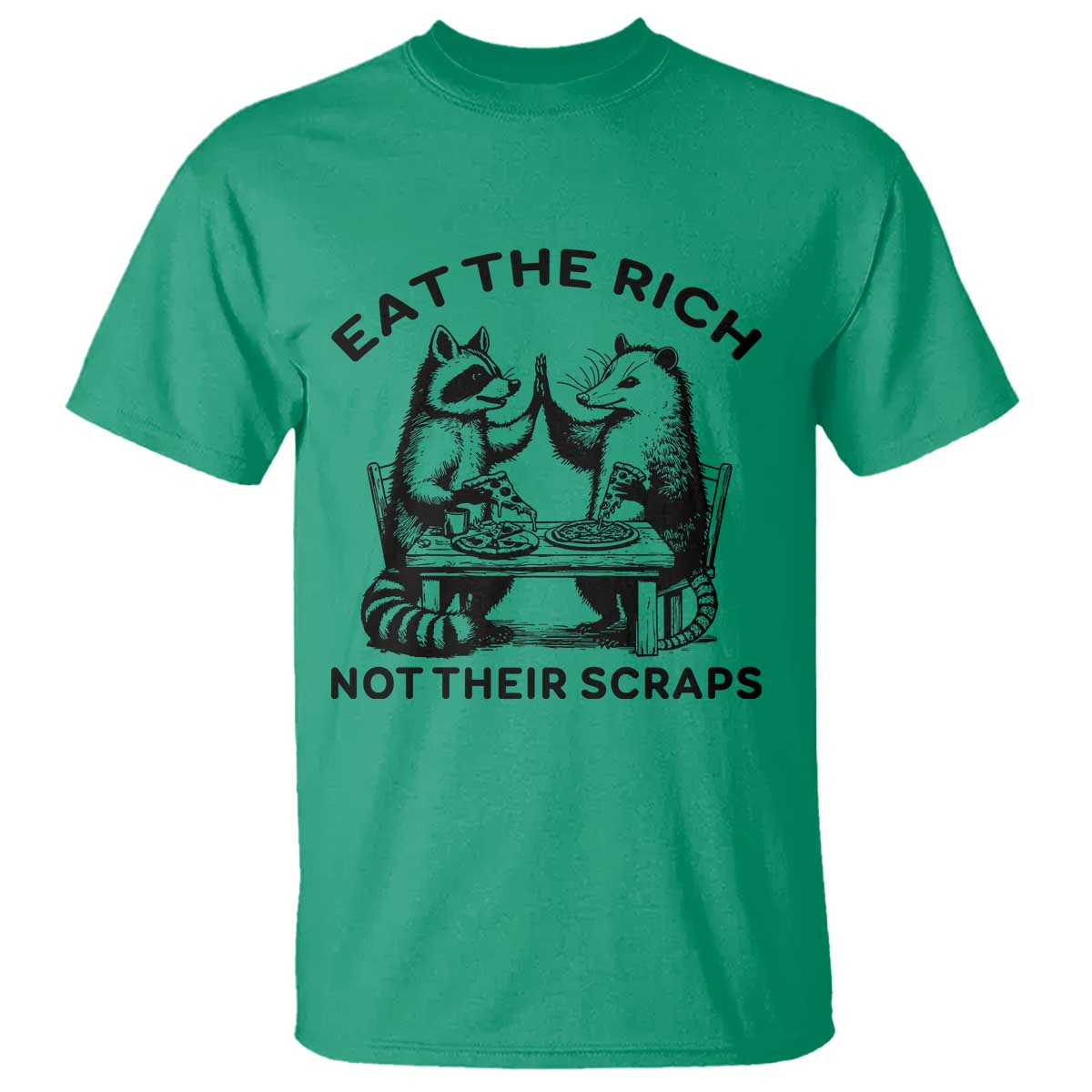 Funny Raccoon Possum Meme T Shirt Eat The Rich Not Their Scraps Sarcasm Retro Minimalist - Wonder Print Shop