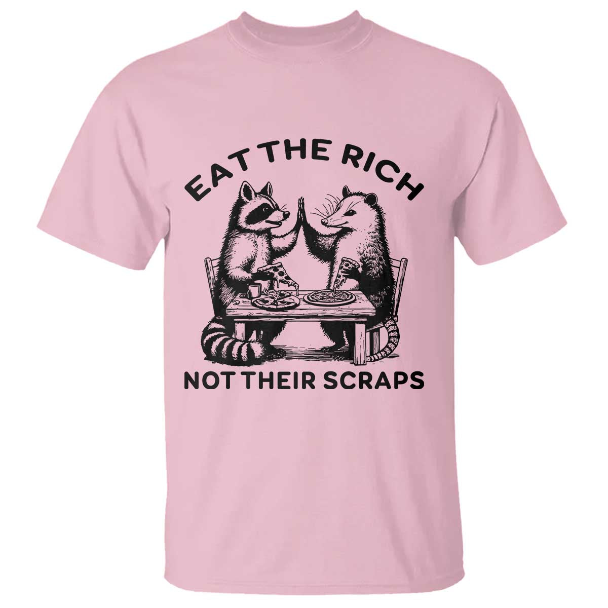 Funny Raccoon Possum Meme T Shirt Eat The Rich Not Their Scraps Sarcasm Retro Minimalist - Wonder Print Shop