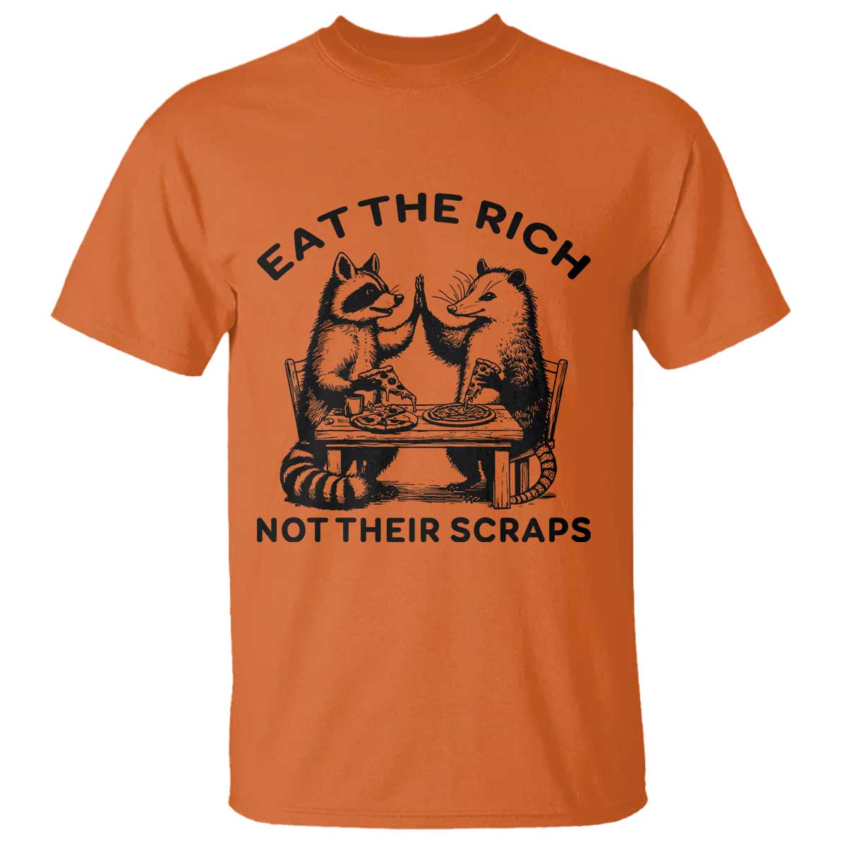 Funny Raccoon Possum Meme T Shirt Eat The Rich Not Their Scraps Sarcasm Retro Minimalist - Wonder Print Shop