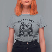 Funny Raccoon Possum Meme T Shirt For Women Eat The Rich Not Their Scraps Sarcasm Retro Minimalist - Wonder Print Shop