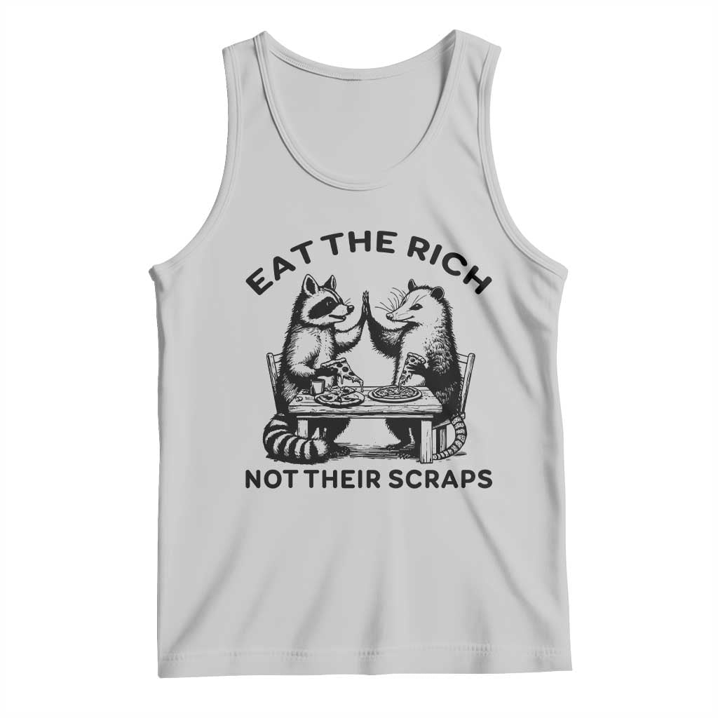 Funny Raccoon Possum Meme Tank Top Eat The Rich Not Their Scraps Sarcasm Retro Minimalist