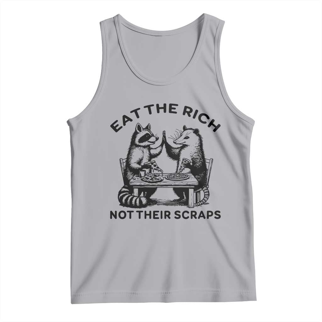 Funny Raccoon Possum Meme Tank Top Eat The Rich Not Their Scraps Sarcasm Retro Minimalist