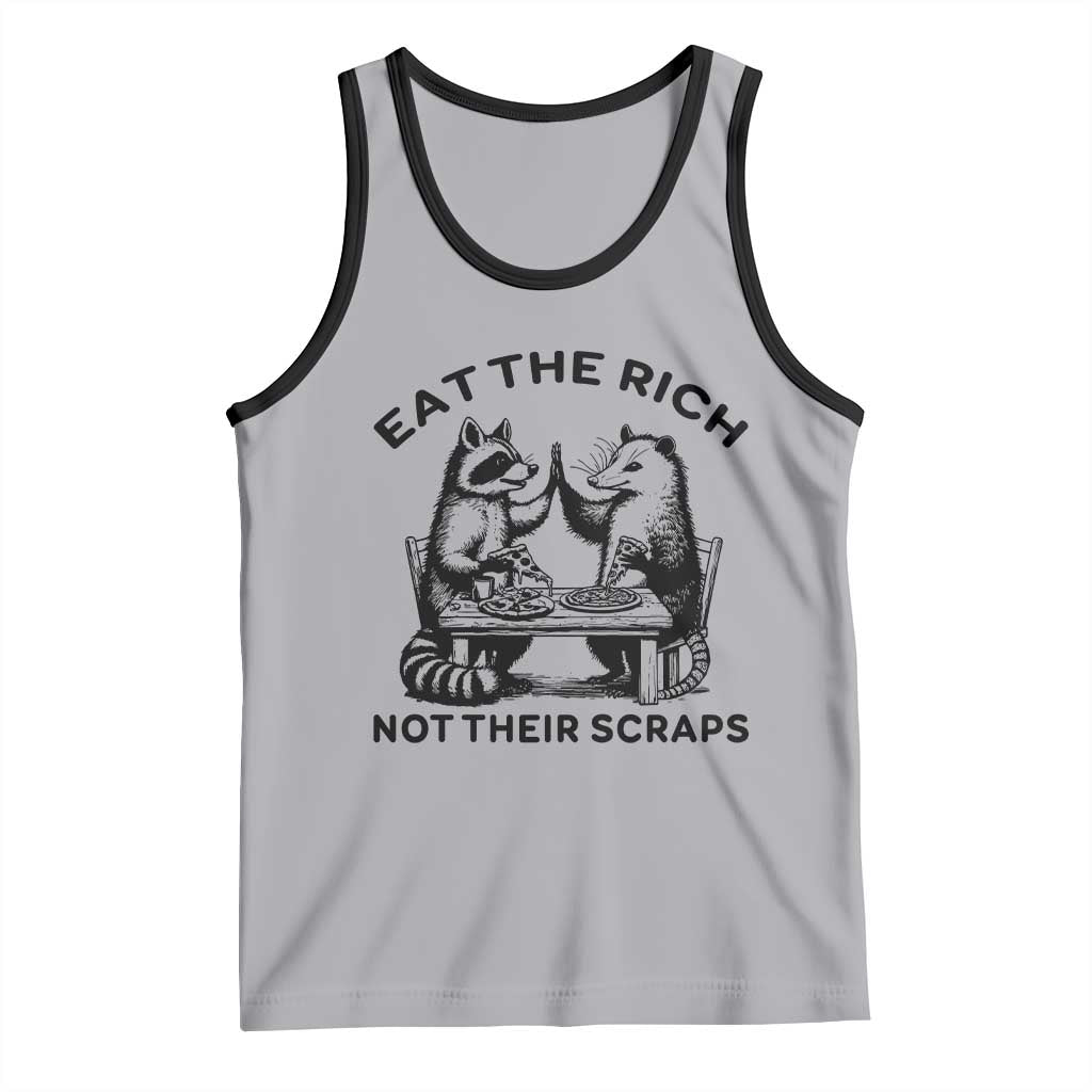 Funny Raccoon Possum Meme Tank Top Eat The Rich Not Their Scraps Sarcasm Retro Minimalist