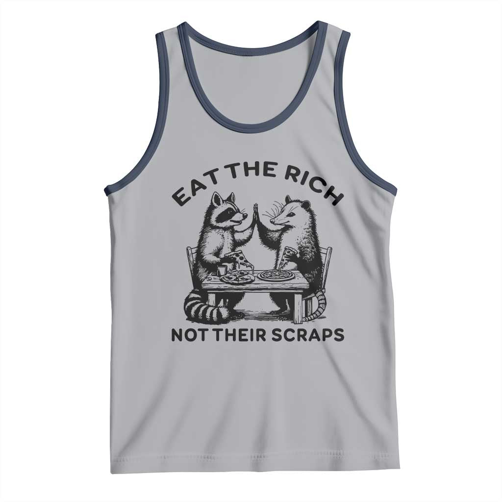 Funny Raccoon Possum Meme Tank Top Eat The Rich Not Their Scraps Sarcasm Retro Minimalist