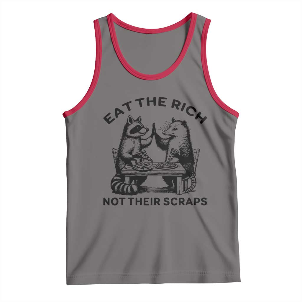 Funny Raccoon Possum Meme Tank Top Eat The Rich Not Their Scraps Sarcasm Retro Minimalist