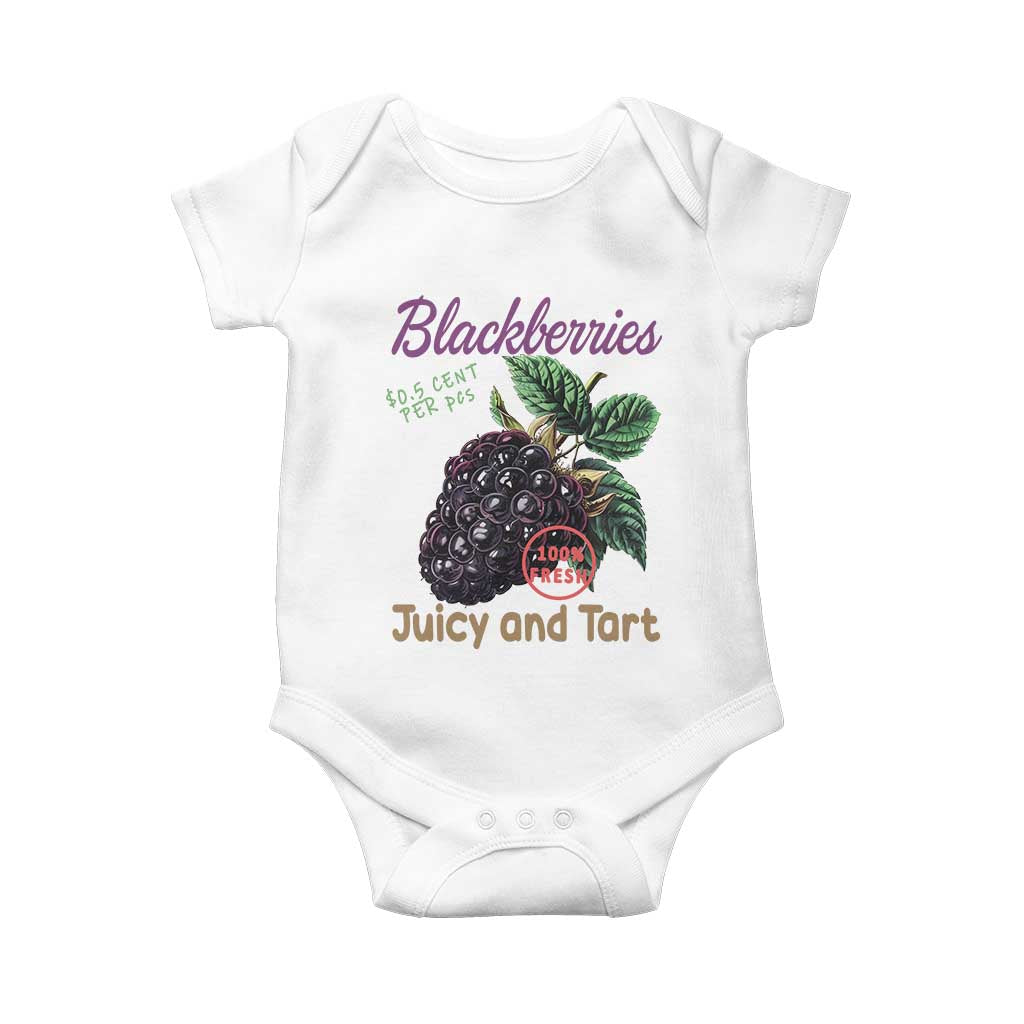 Fresh Juicy Blackberries Baby Onesie Retro Vintage Backberry Farmers Market