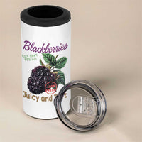 Fresh Juicy Blackberries 4 in 1 Can Cooler Tumbler Retro Vintage Backberry Farmers Market