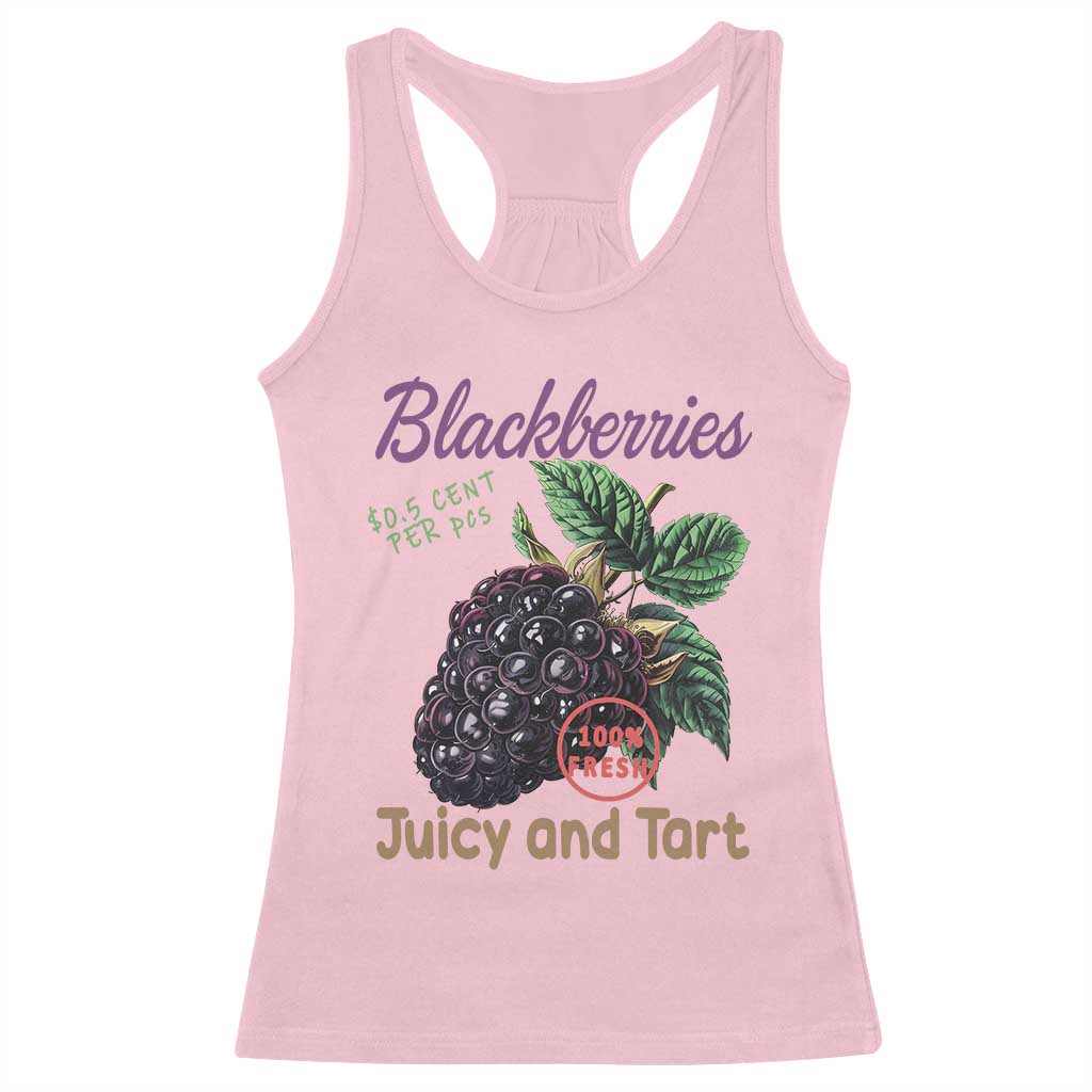 Fresh Juicy Blackberries Racerback Tank Top Retro Vintage Backberry Farmers Market