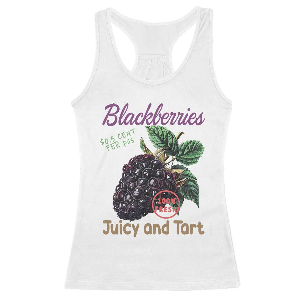 Fresh Juicy Blackberries Racerback Tank Top Retro Vintage Backberry Farmers Market