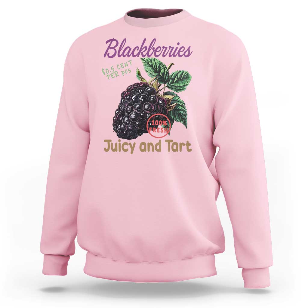 Fresh Juicy Blackberries Sweatshirt Retro Vintage Backberry Farmers Market