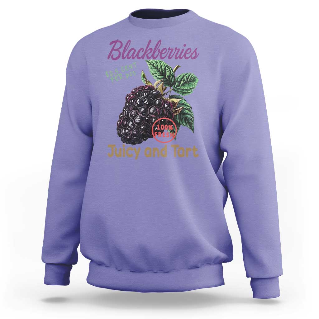 Fresh Juicy Blackberries Sweatshirt Retro Vintage Backberry Farmers Market
