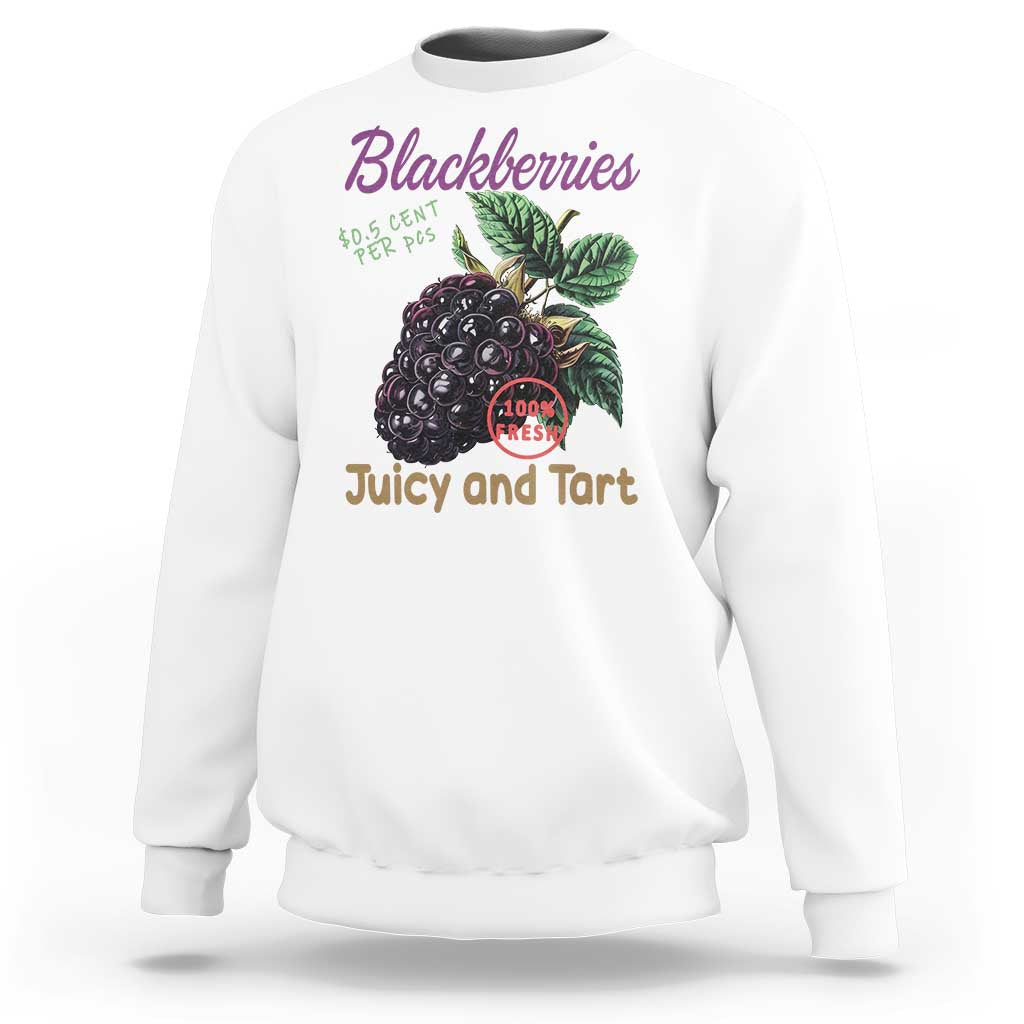 Fresh Juicy Blackberries Sweatshirt Retro Vintage Backberry Farmers Market