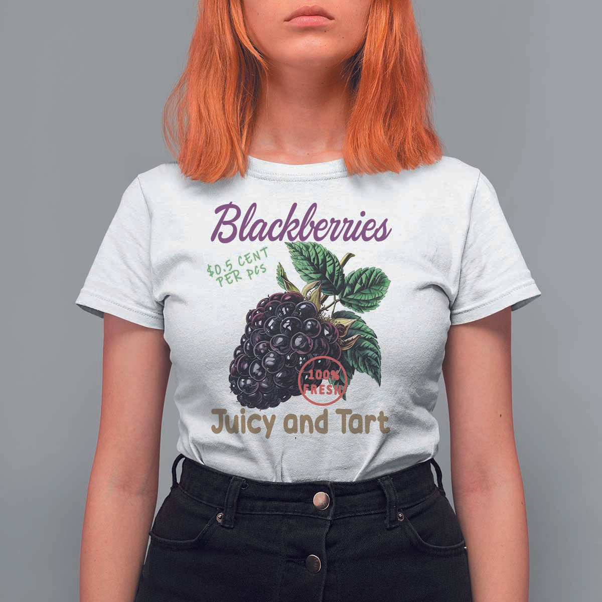 Fresh Juicy Blackberries T Shirt For Women Retro Vintage Backberry Farmers Market