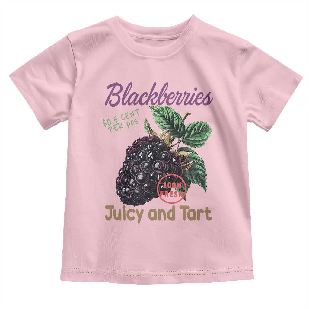 Fresh Juicy Blackberries Toddler T Shirt Retro Vintage Backberry Farmers Market