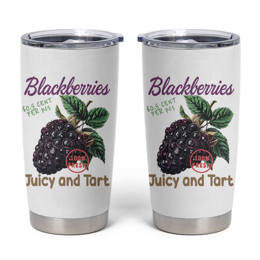 Fresh Juicy Blackberries Tumbler Cup Retro Vintage Backberry Farmers Market