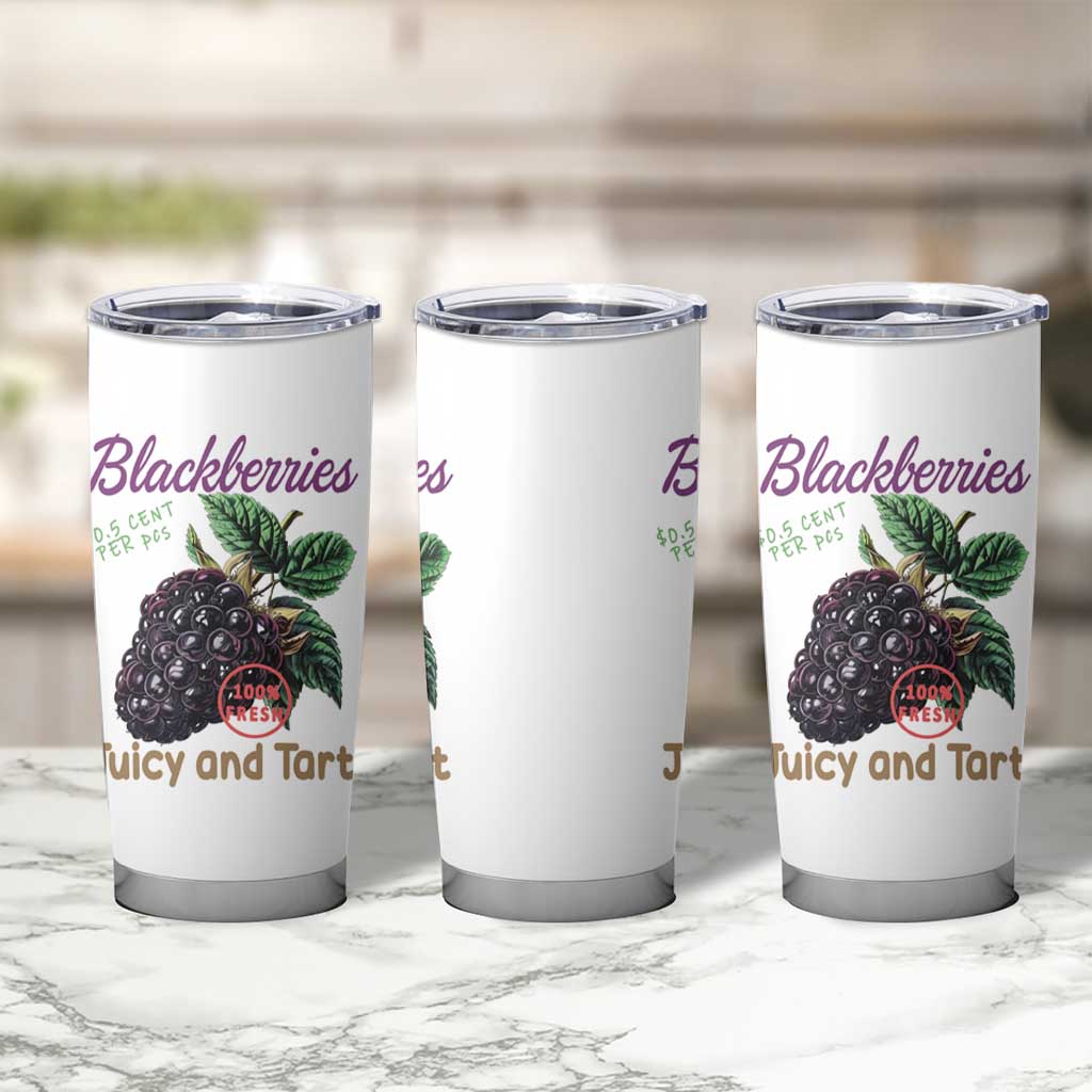 Fresh Juicy Blackberries Tumbler Cup Retro Vintage Backberry Farmers Market