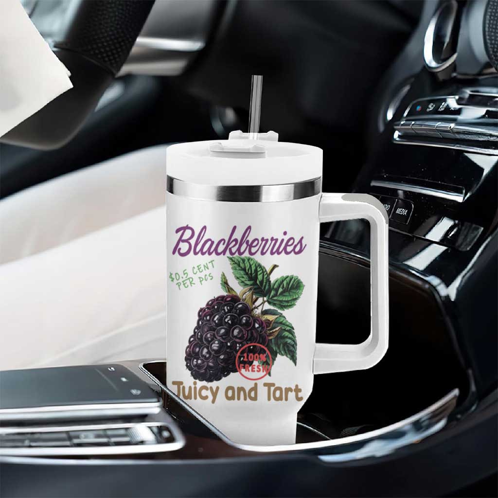 Fresh Juicy Blackberries Tumbler With Handle Retro Vintage Backberry Farmers Market