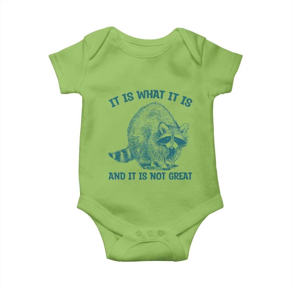 Funny Raccoon Meme It Is What It Is Baby Onesie And It Is Not Great Mental Health Support - Wonder Print Shop