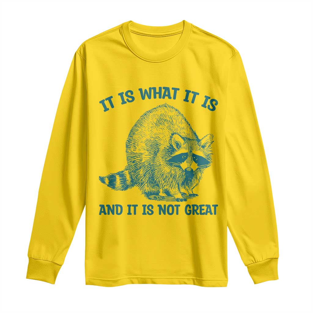 Funny Raccoon Meme It Is What It Is Long Sleeve Shirt And It Is Not Great Mental Health Support - Wonder Print Shop