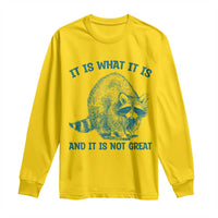 Funny Raccoon Meme It Is What It Is Long Sleeve Shirt And It Is Not Great Mental Health Support - Wonder Print Shop