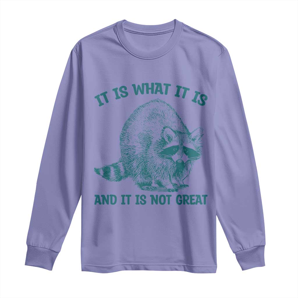 Funny Raccoon Meme It Is What It Is Long Sleeve Shirt And It Is Not Great Mental Health Support - Wonder Print Shop